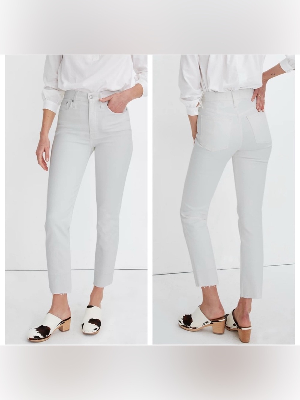 Madewell The Perfect Vintage Crop Jean In Tile White Size 27 Small